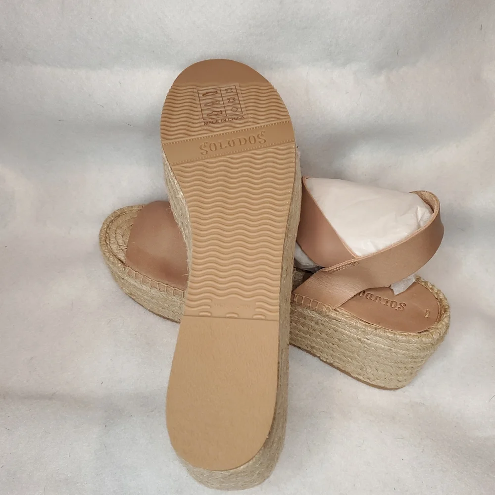 NIB! Soludos Dove Gray Minorca Platform Sandals